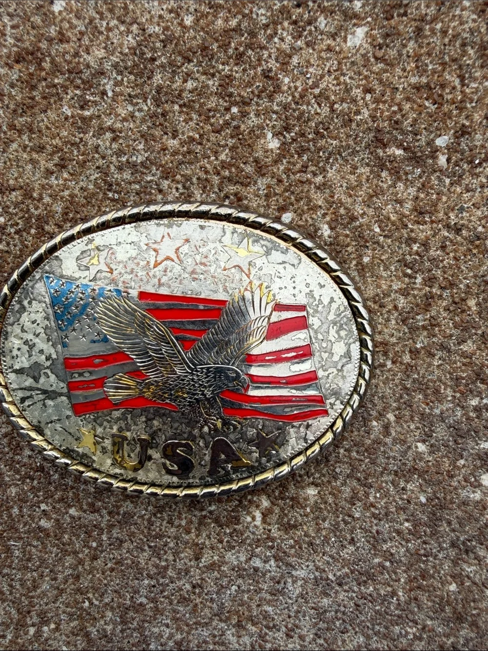 Vintage USA solid belt buckle beautiful